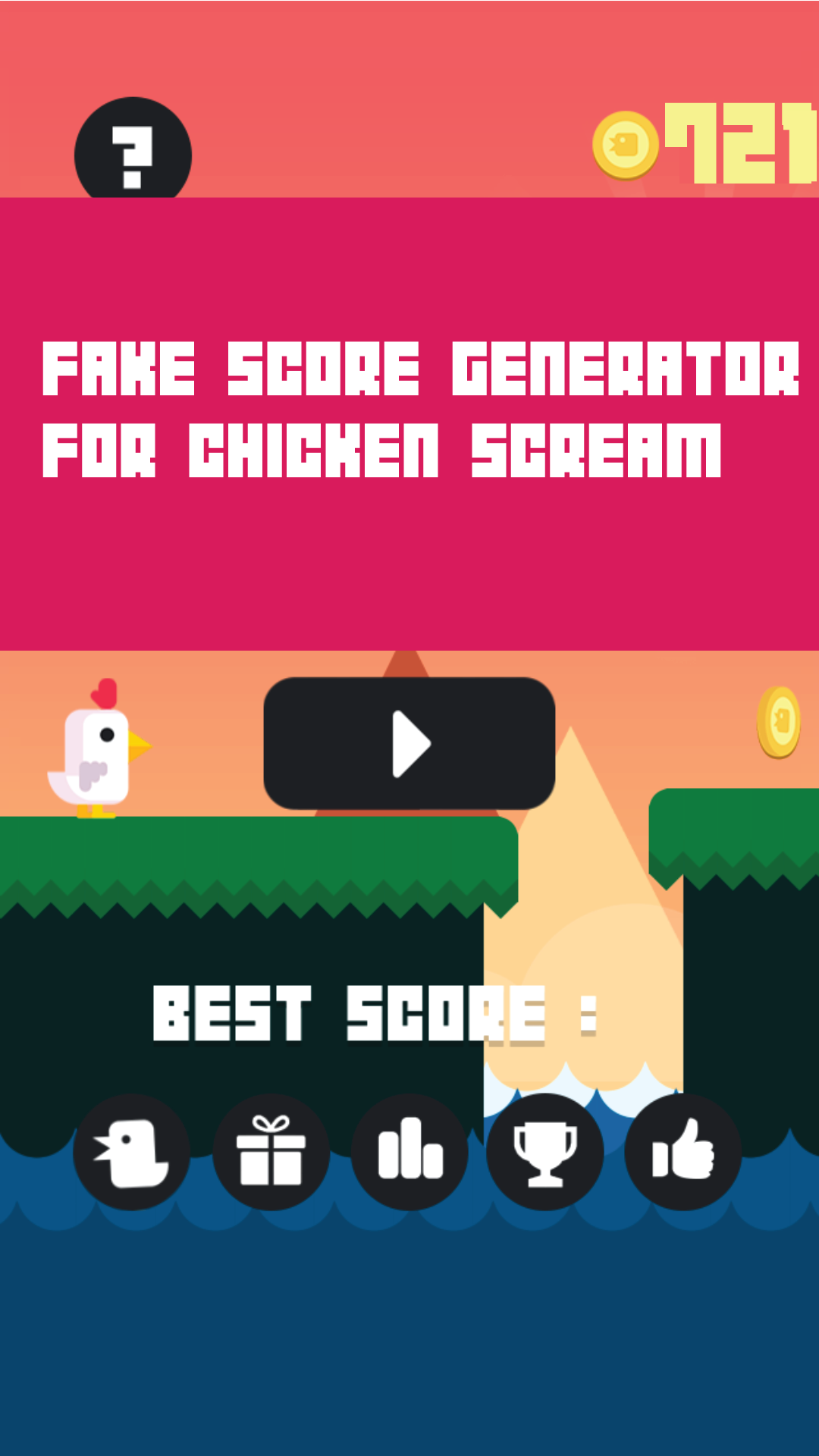 Fake Score Generator for the viral game Chicken Scream gallery image