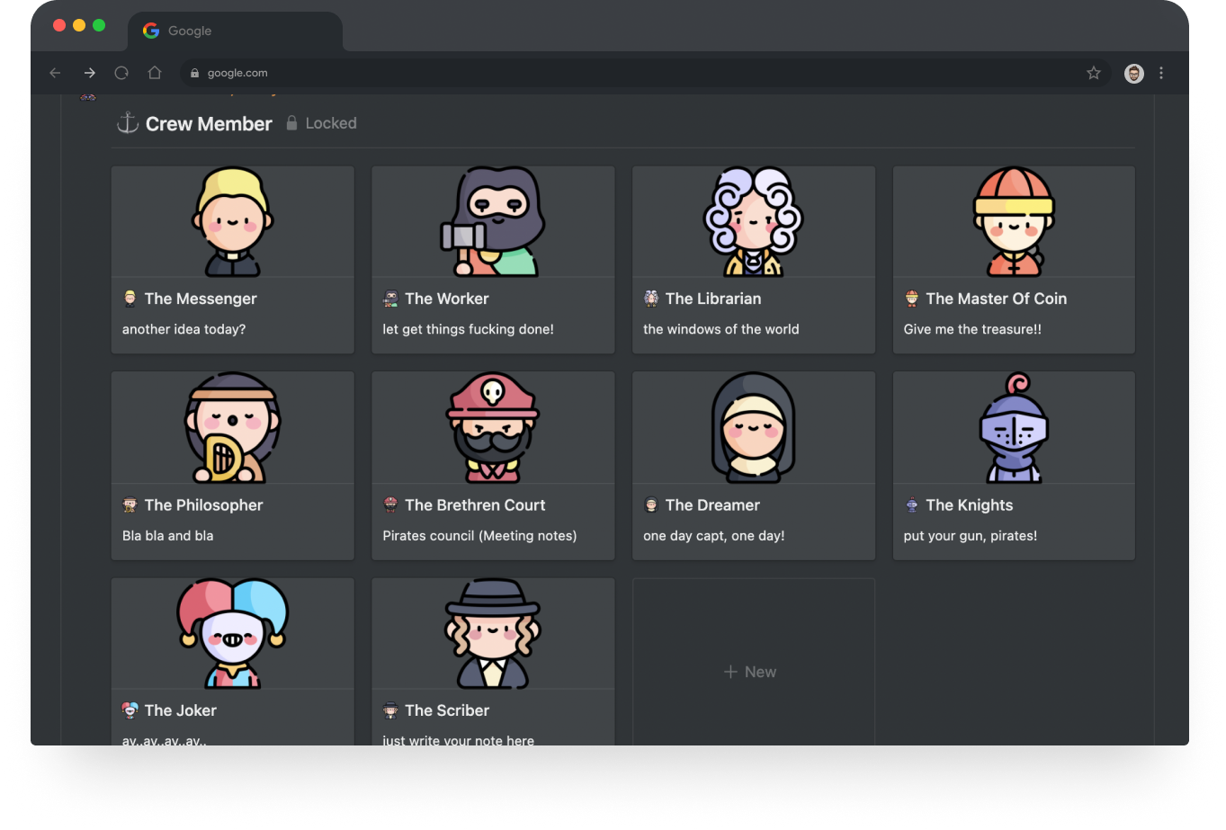 The ship : notion template
