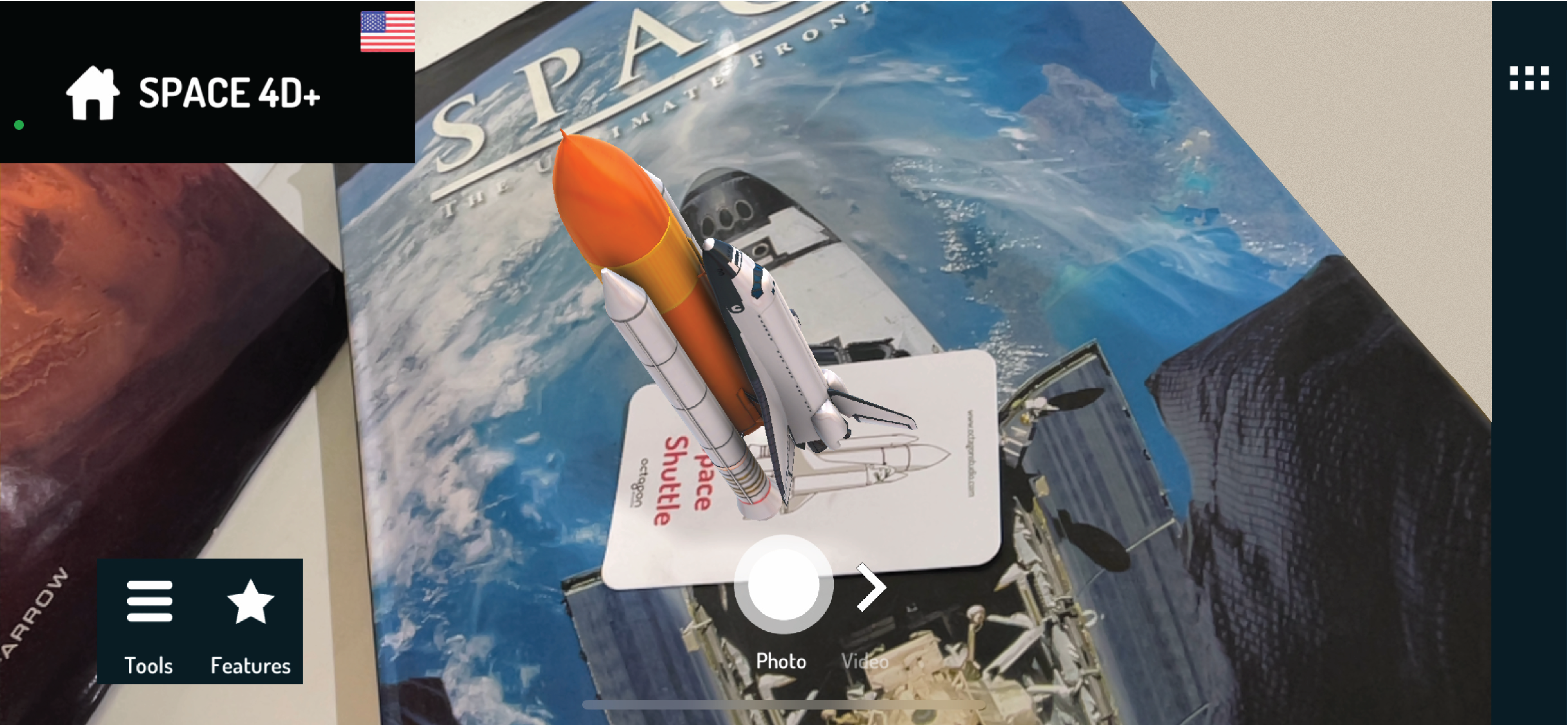 Mídia 7 de Cartões de realidade aumentada do espaço 4D - Explodir para o espaço sideral em realidade aumentada
