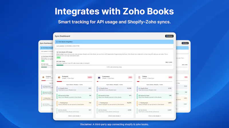 Zoho Books Integration for Shopify screenshot 4