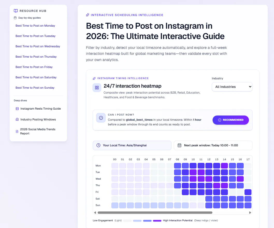 Best Time to Post on Instagram 제품 배너