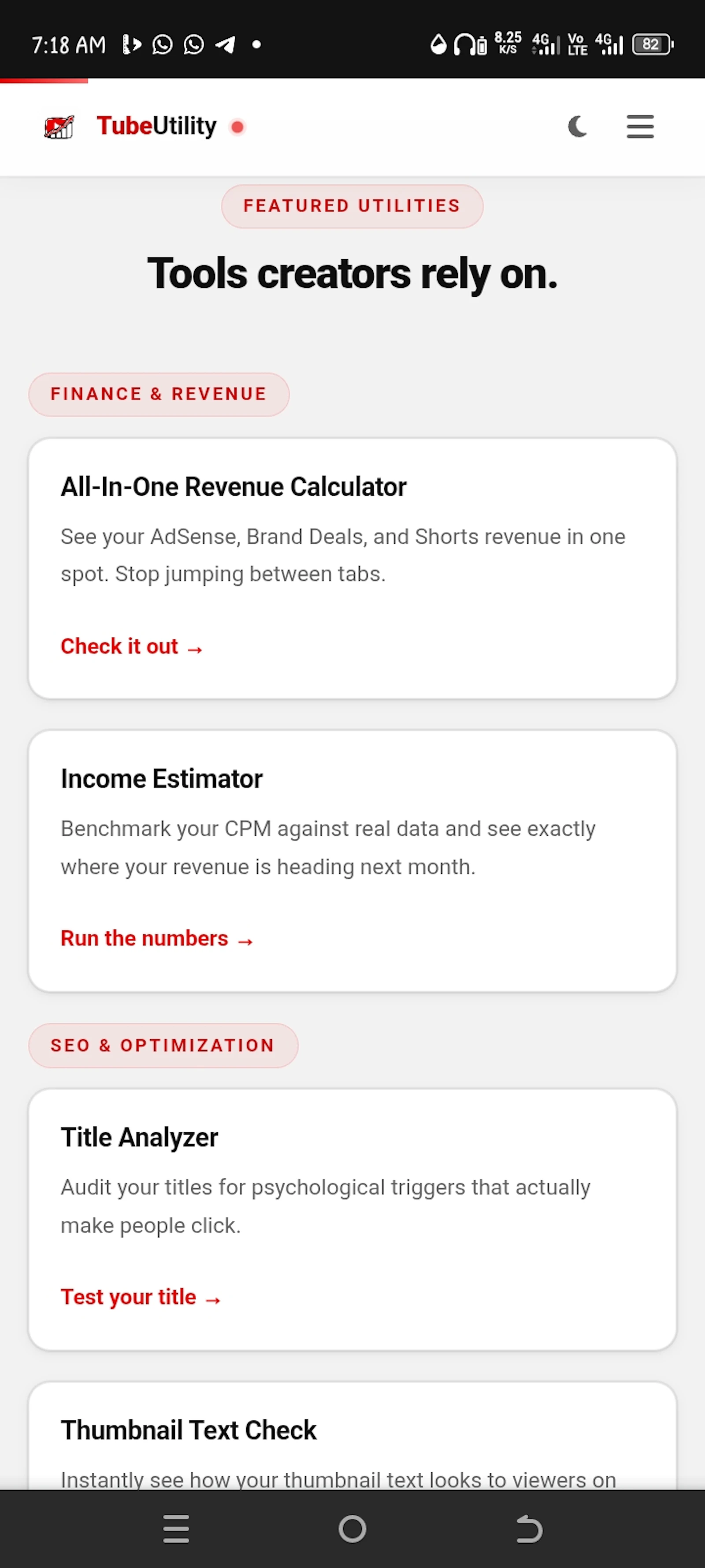 TubeUtility — Free Tools for YT Creators screenshot 6