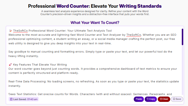 TheSoftCo Word Counter