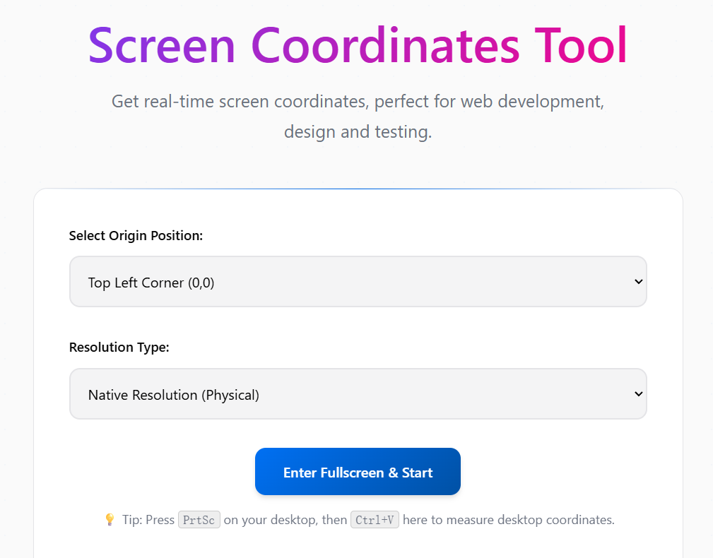 screen coordinates tool gallery image
