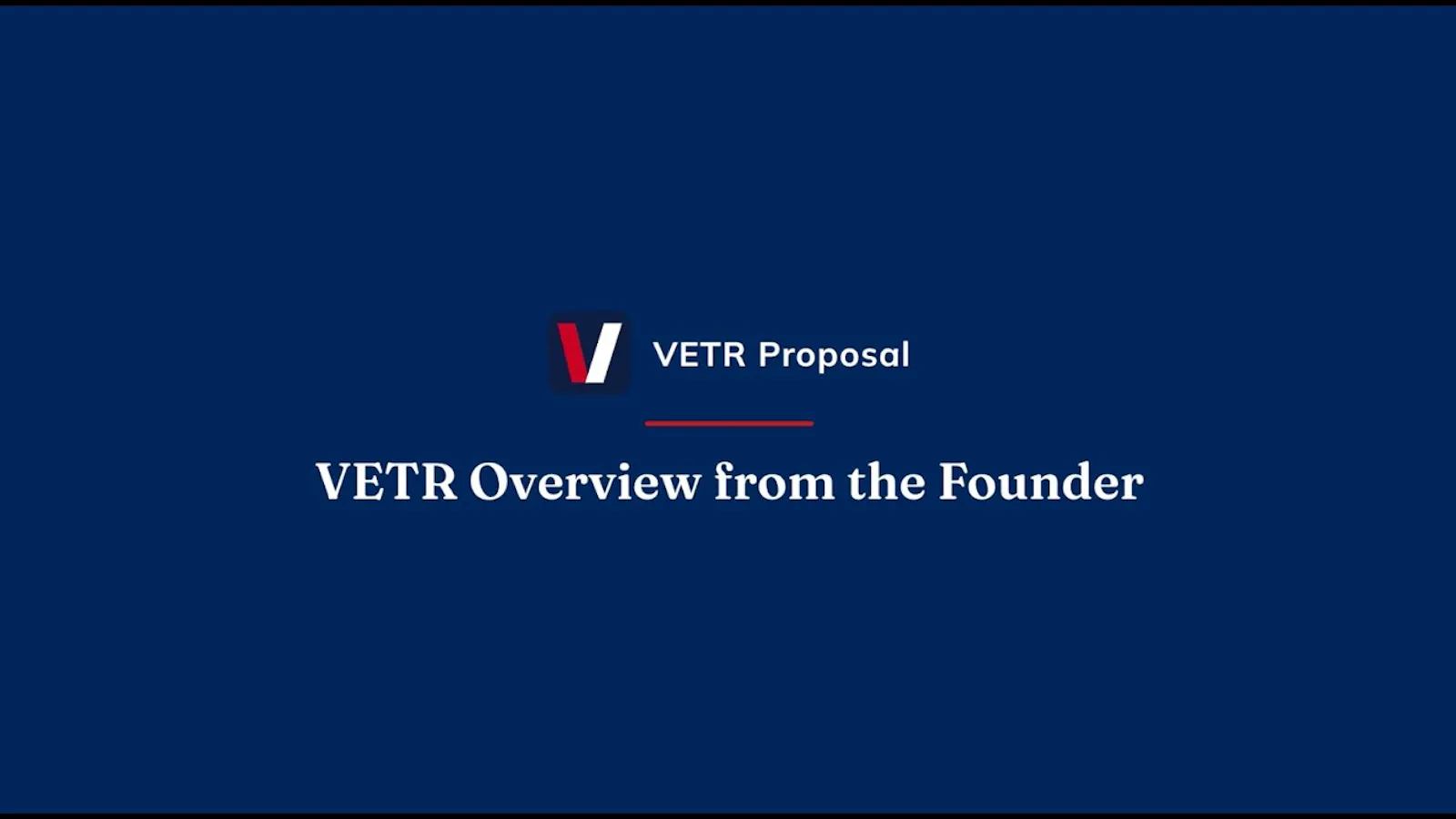 VETR Proposal screenshot 1 (video preview)