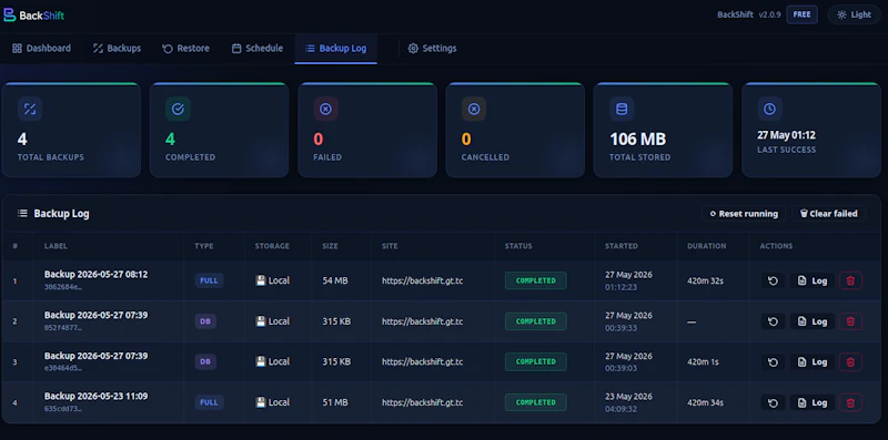 BackShift screenshot 2