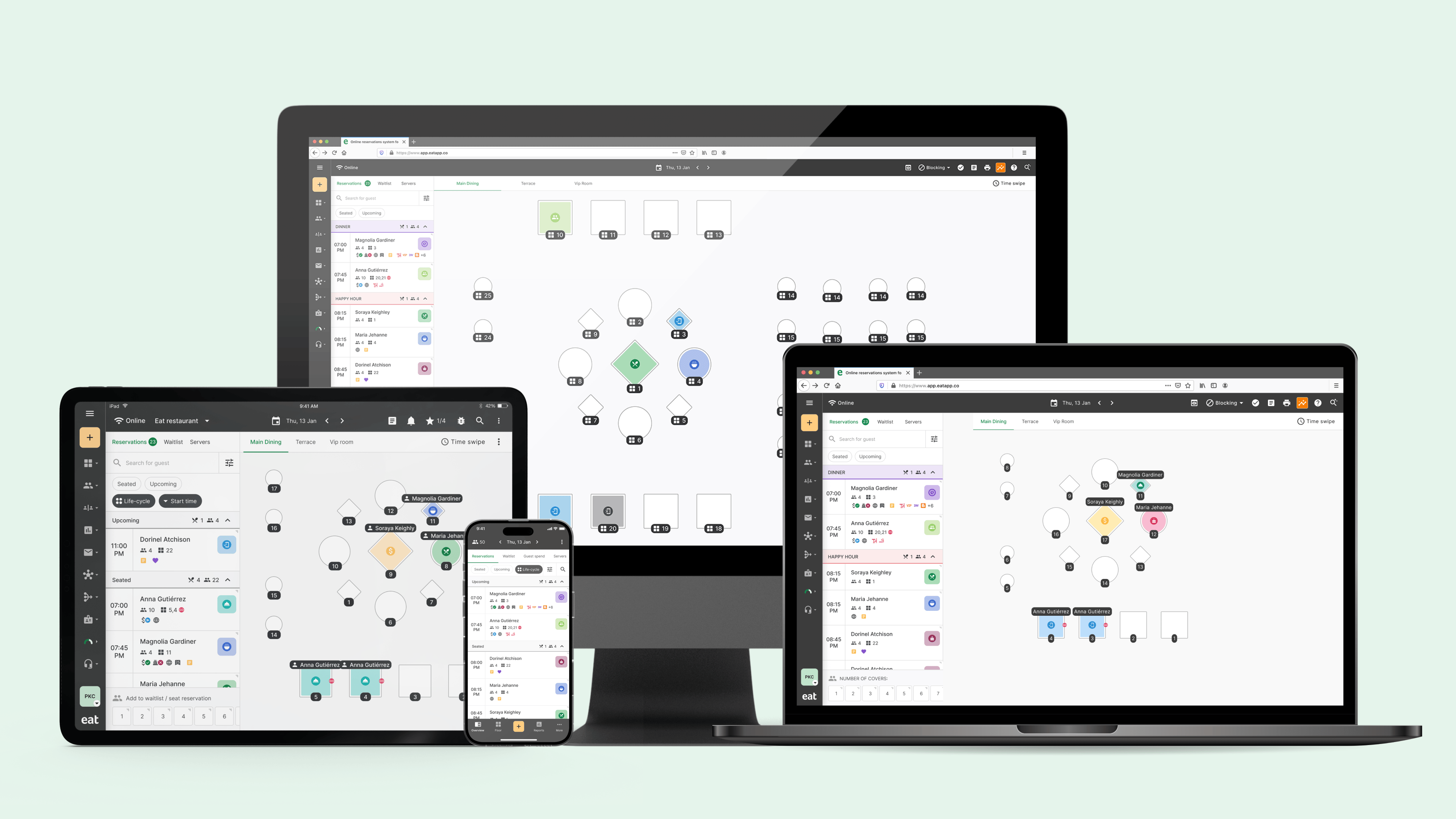 Comer aplicación para restaurantes - Software de gestión de reservas y de tabla media 2