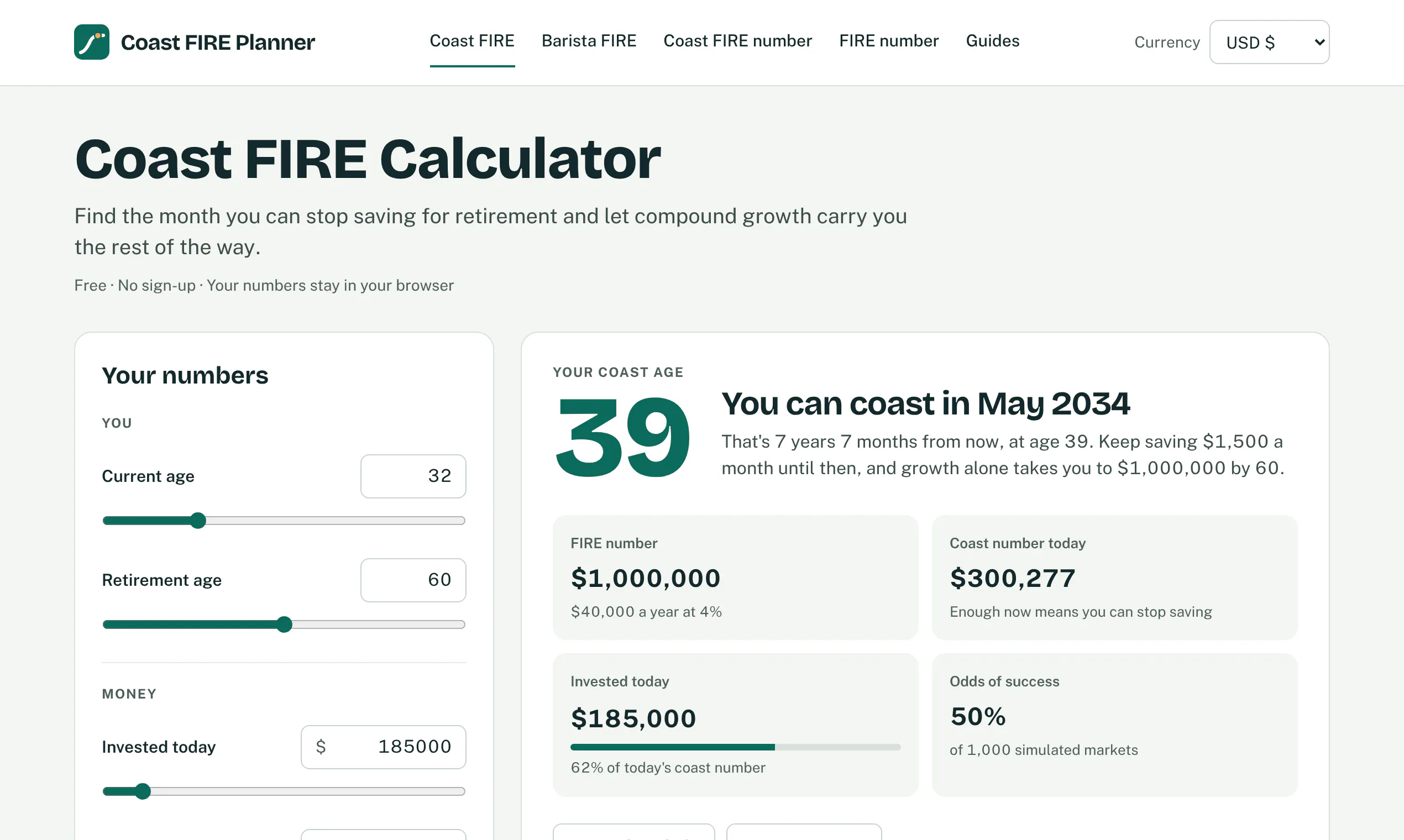 Coast FIRE Planner gallery image