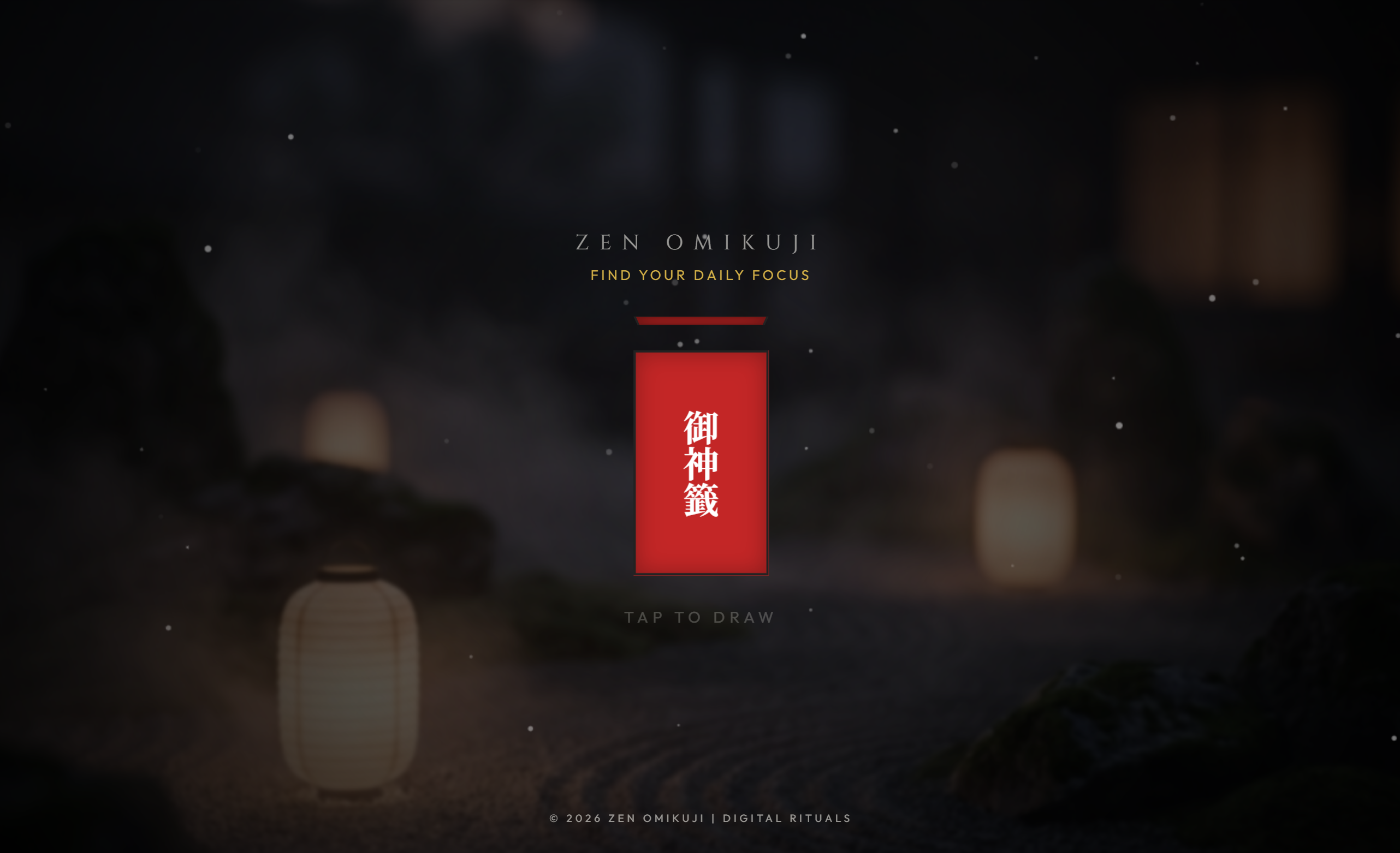 ZEN OMIKUJI - Main product screenshot demonstrating key features and user interface
