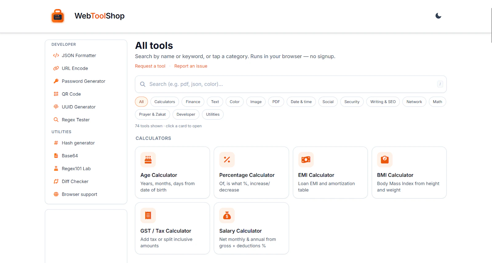 Webtoolshop screenshot 2