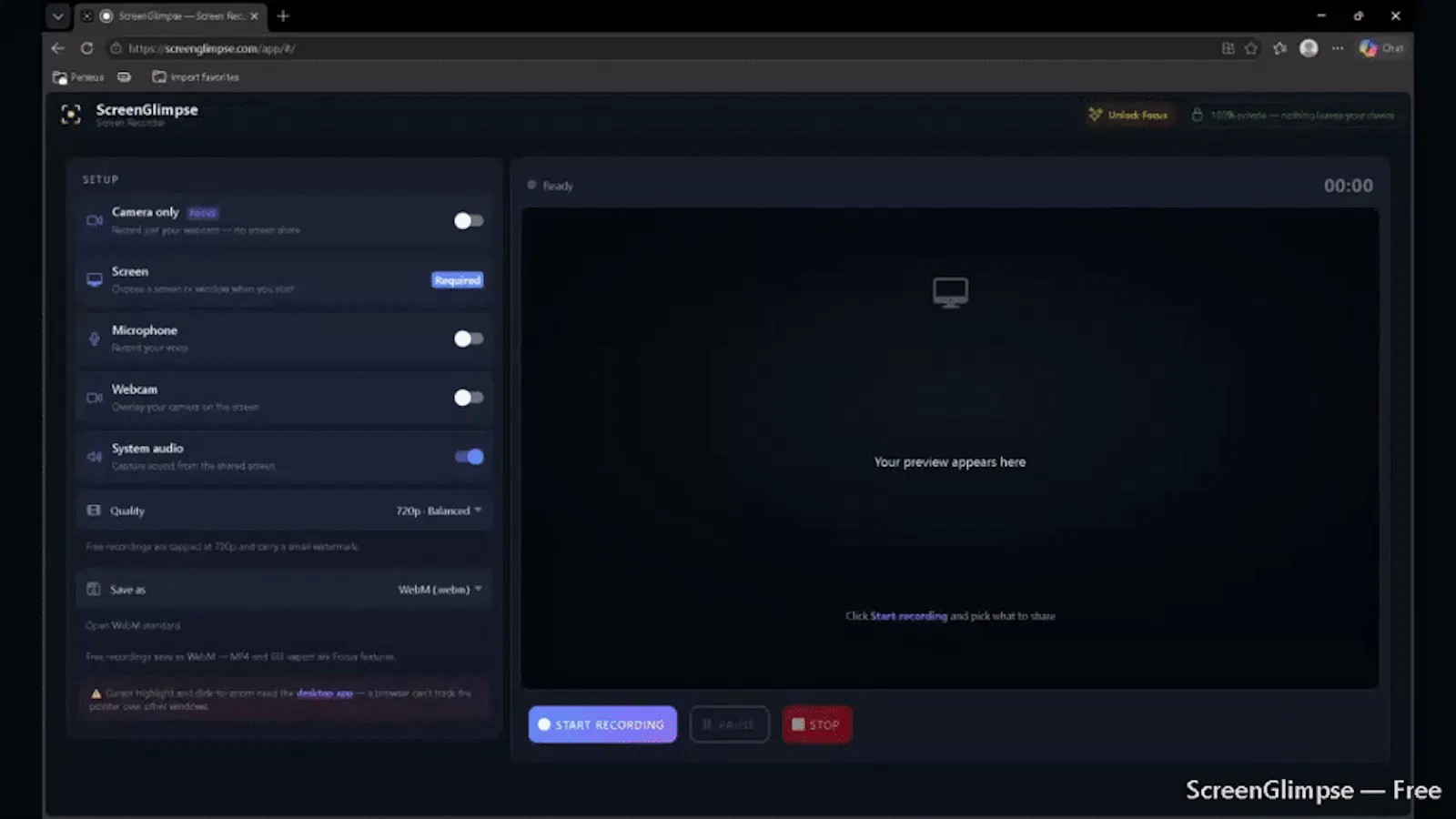 ScreenGlimpse screenshot 1 (video preview)