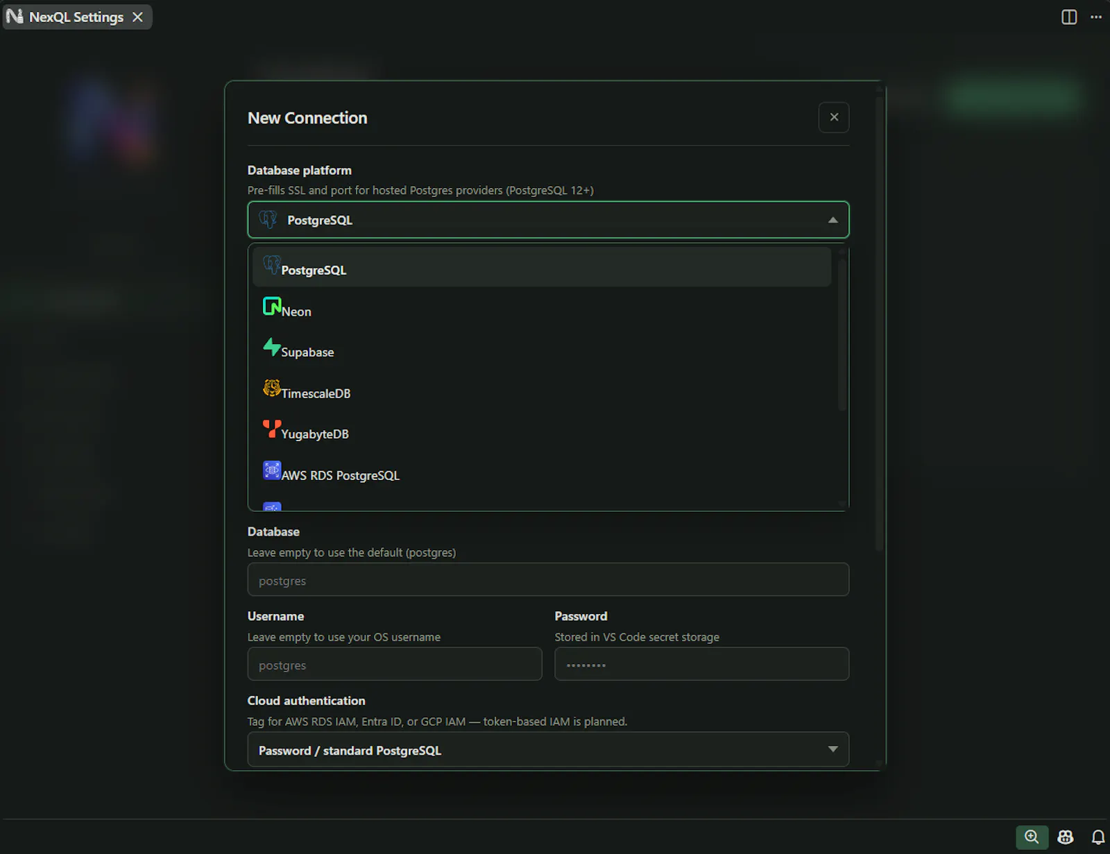 NexQL screenshot 2