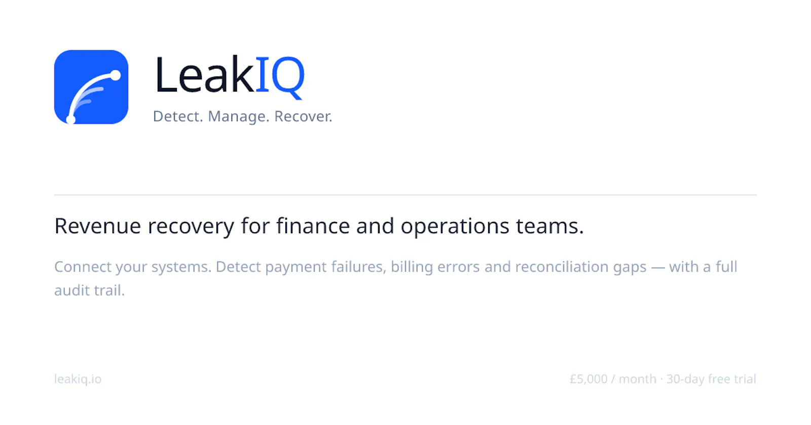 LeakIQ - Detect. Manage. Recover. screenshot 1