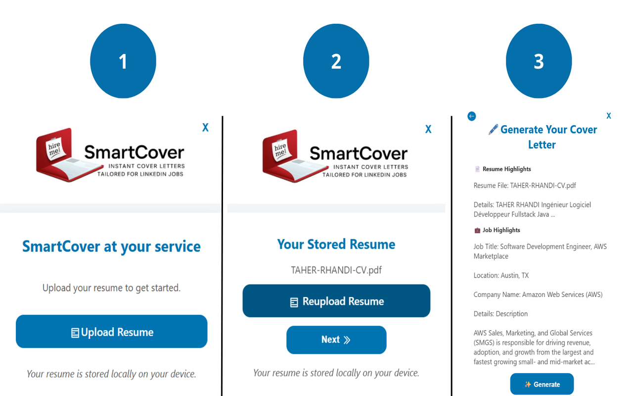 Média Couverture intelligente - Des lettres de motivation personnalisées instantanées pour LinkedIn 1
