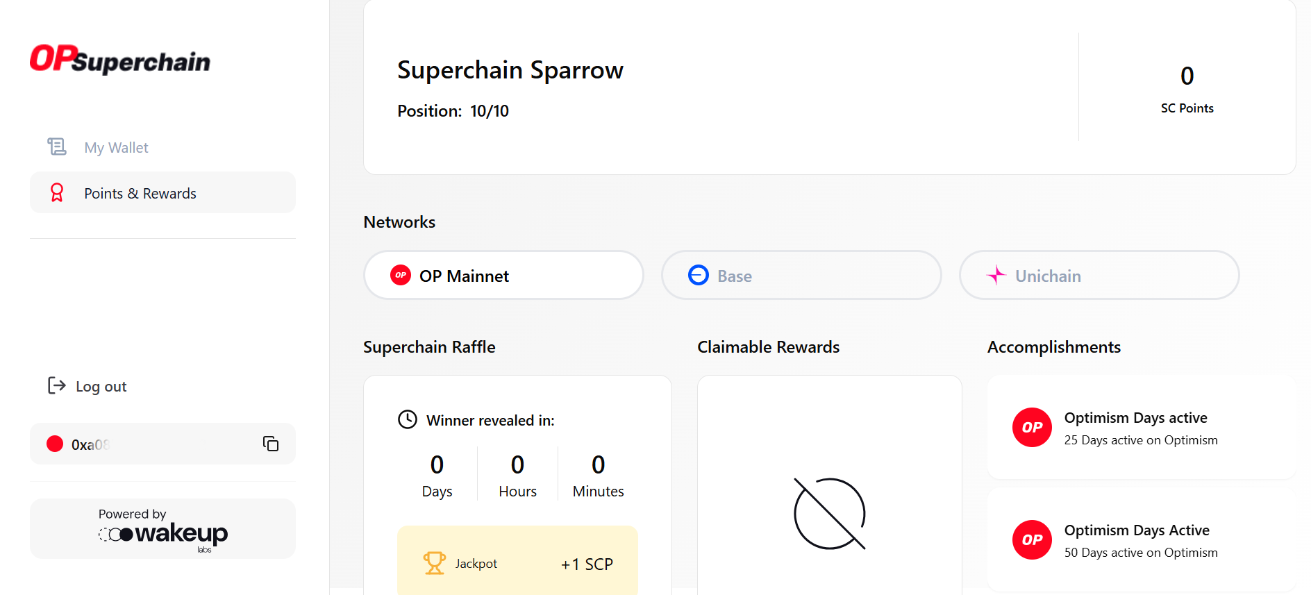 Account Superchain - Costruito da Wakeup Labs, alimentato dal collettivo di ottimismo. media 1