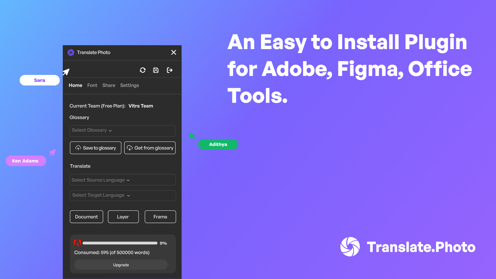 translate.photo-設計，文檔，創意 - AI翻譯插件，用於Adobe，Figma和Office media 3