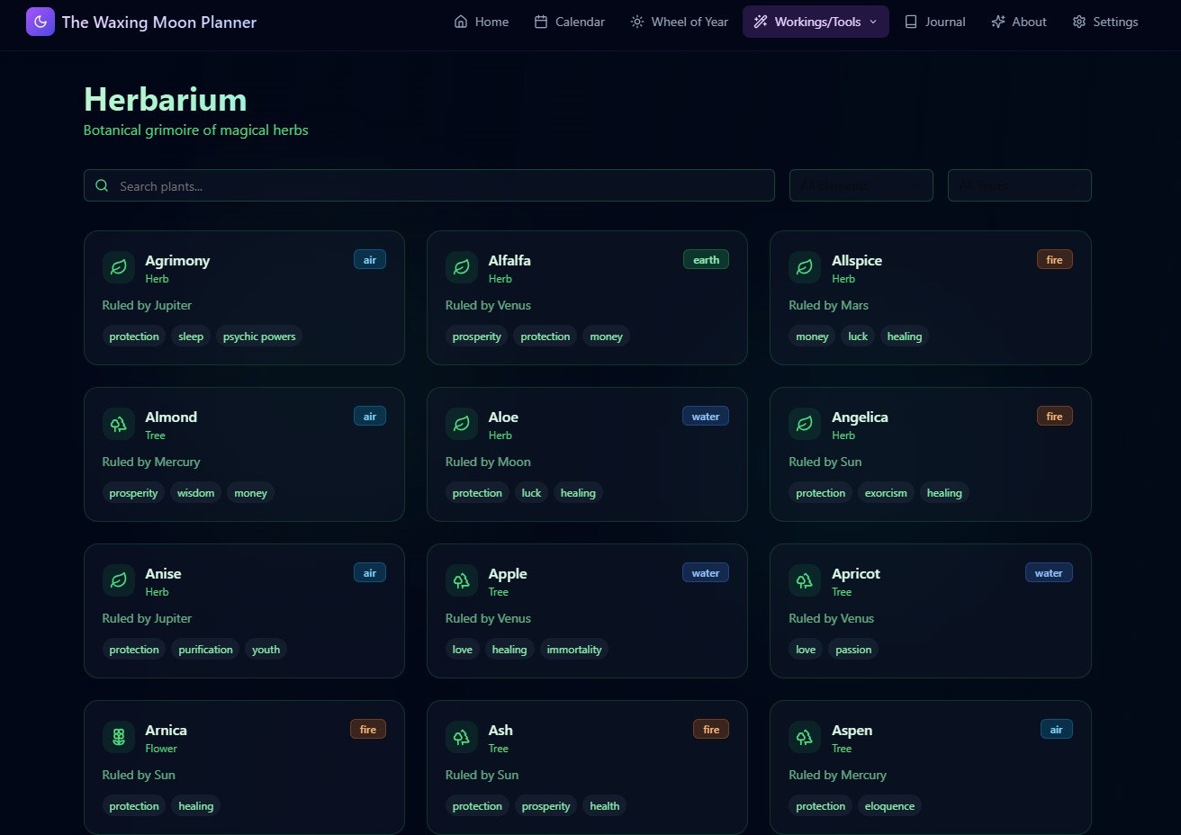 Waxing Moon Planner - Screenshot 3 showing product features and functionality