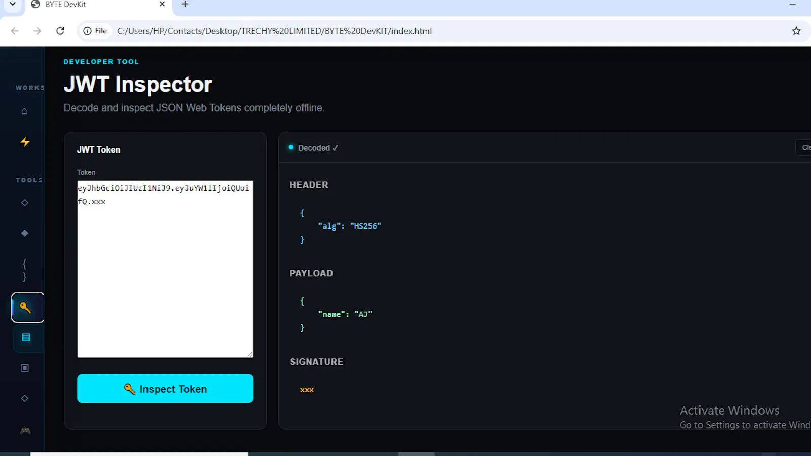 BYTE DevKit screenshot 2
