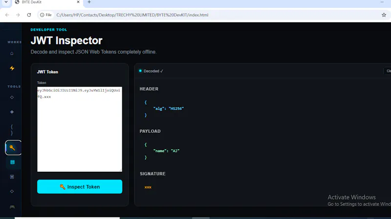 BYTE DevKit screenshot 2