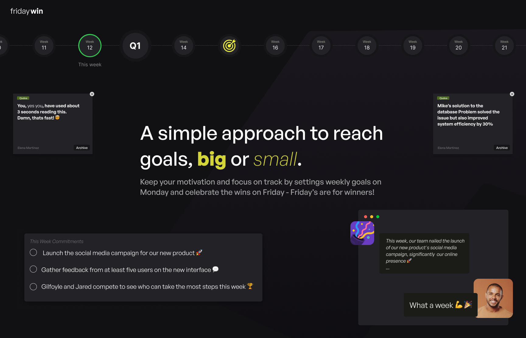 startuptile Friday Win-A simple approach to reach your goals big or small