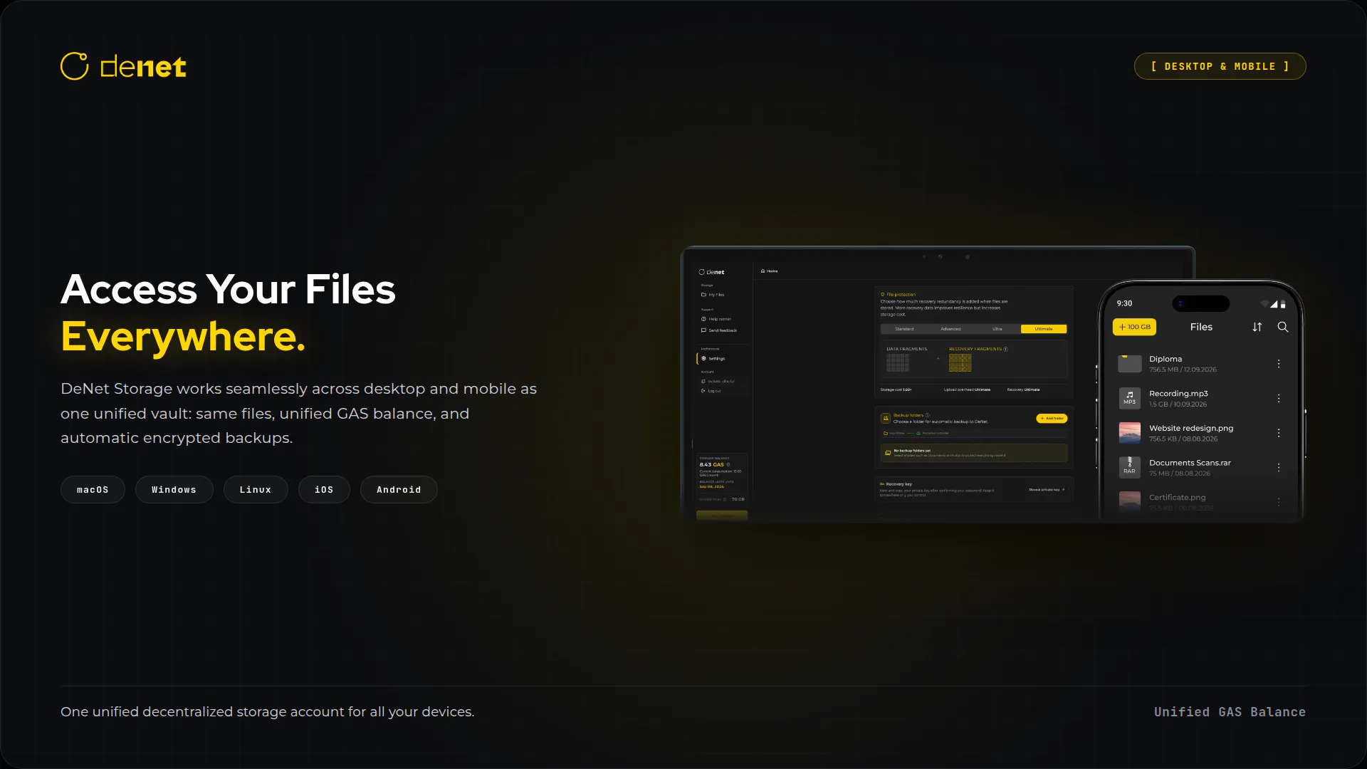 DeNet Storage Desktop gallery image