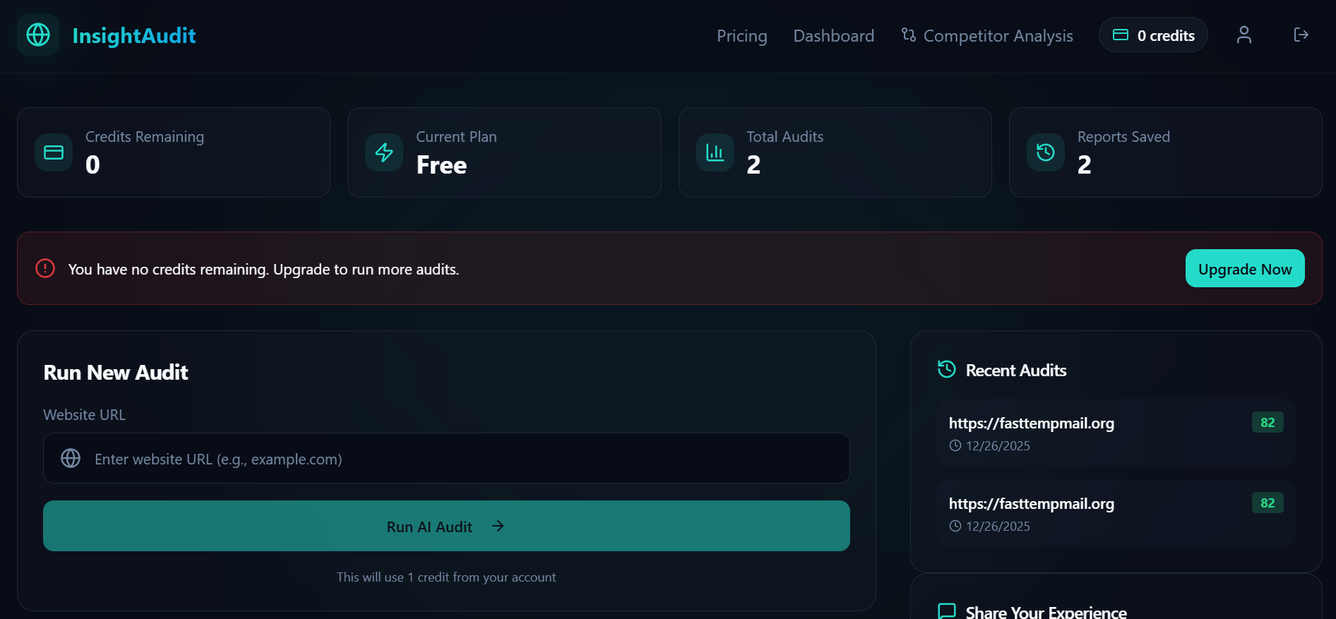 InsightAudit - Screenshot 3 showing product features and functionality