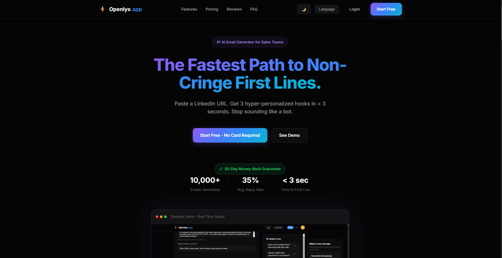 Openlys.app - Main product screenshot demonstrating key features and user interface