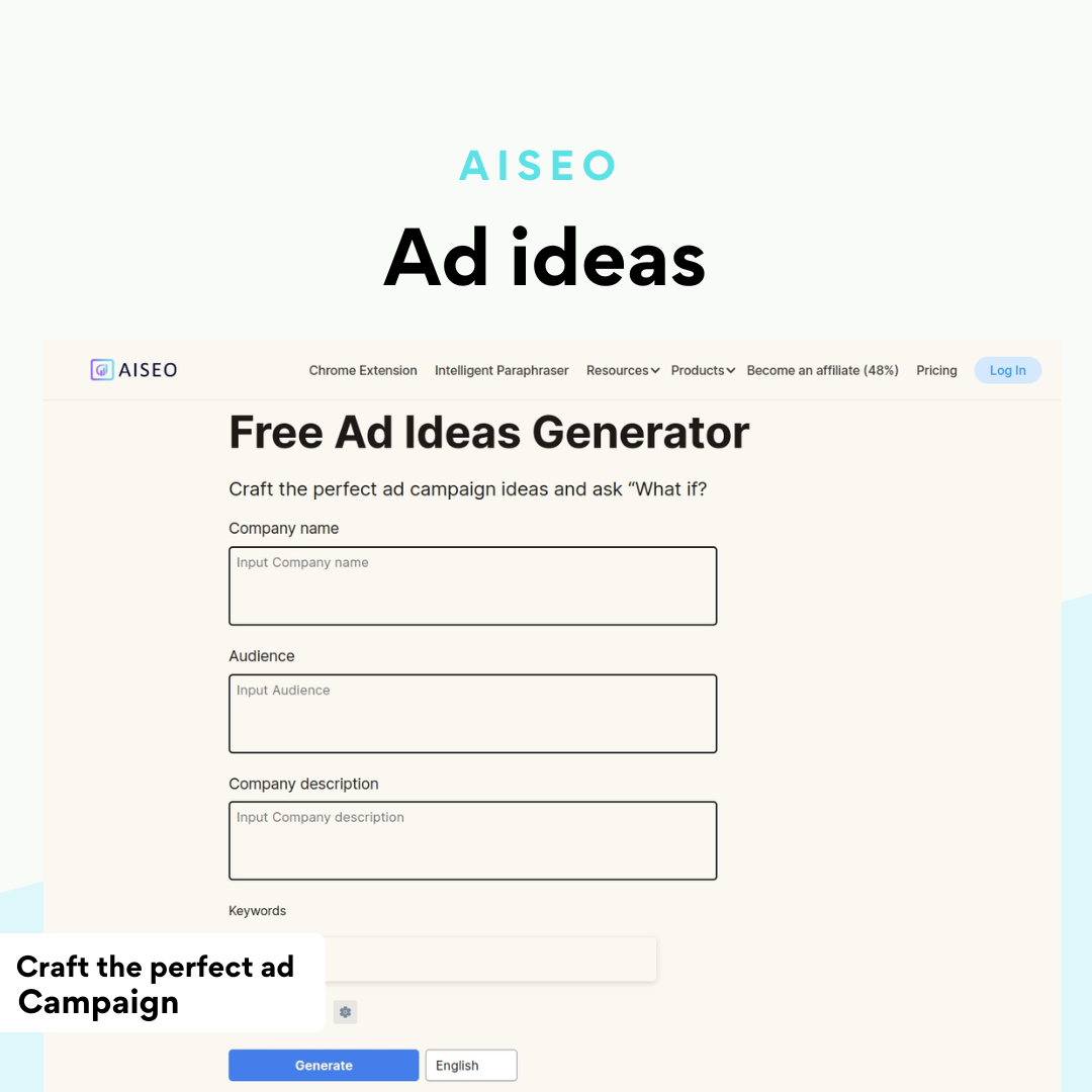 Kostenloser Anzeigenideengenerator - Erstellen Sie die perfekten Anzeigen -Kampagnen -Ideen und fragen Sie: „Was wäre wenn? Medien 1