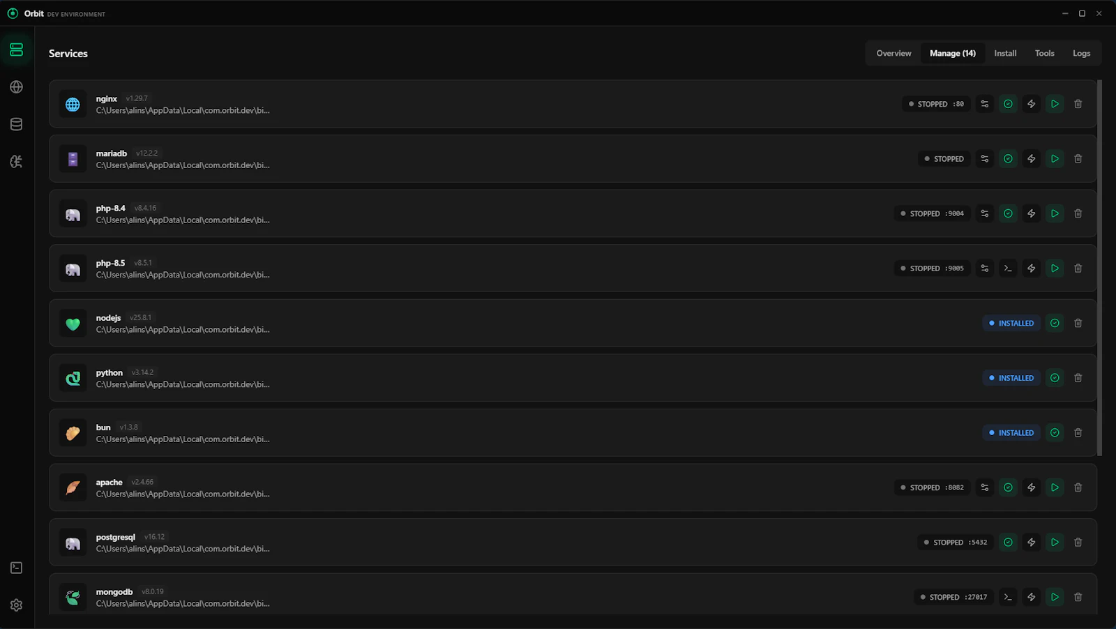 Orbit — Modern Local Development Env. screenshot 2