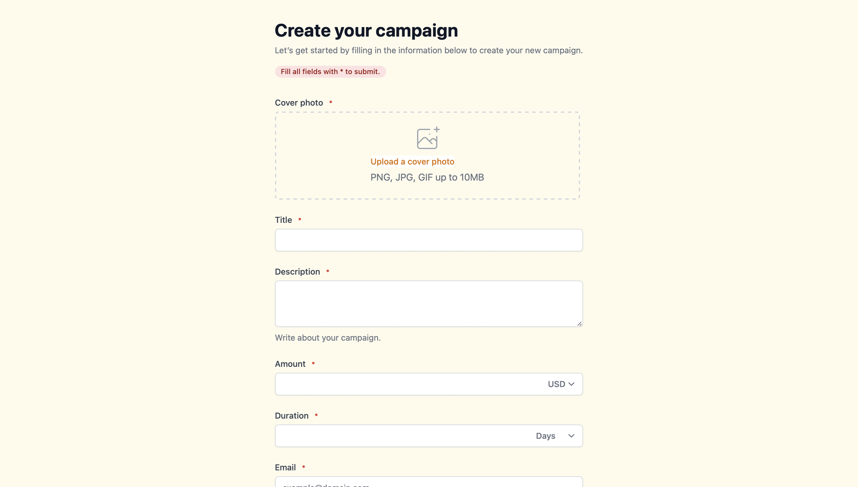 Simple crowdfunding website gallery image