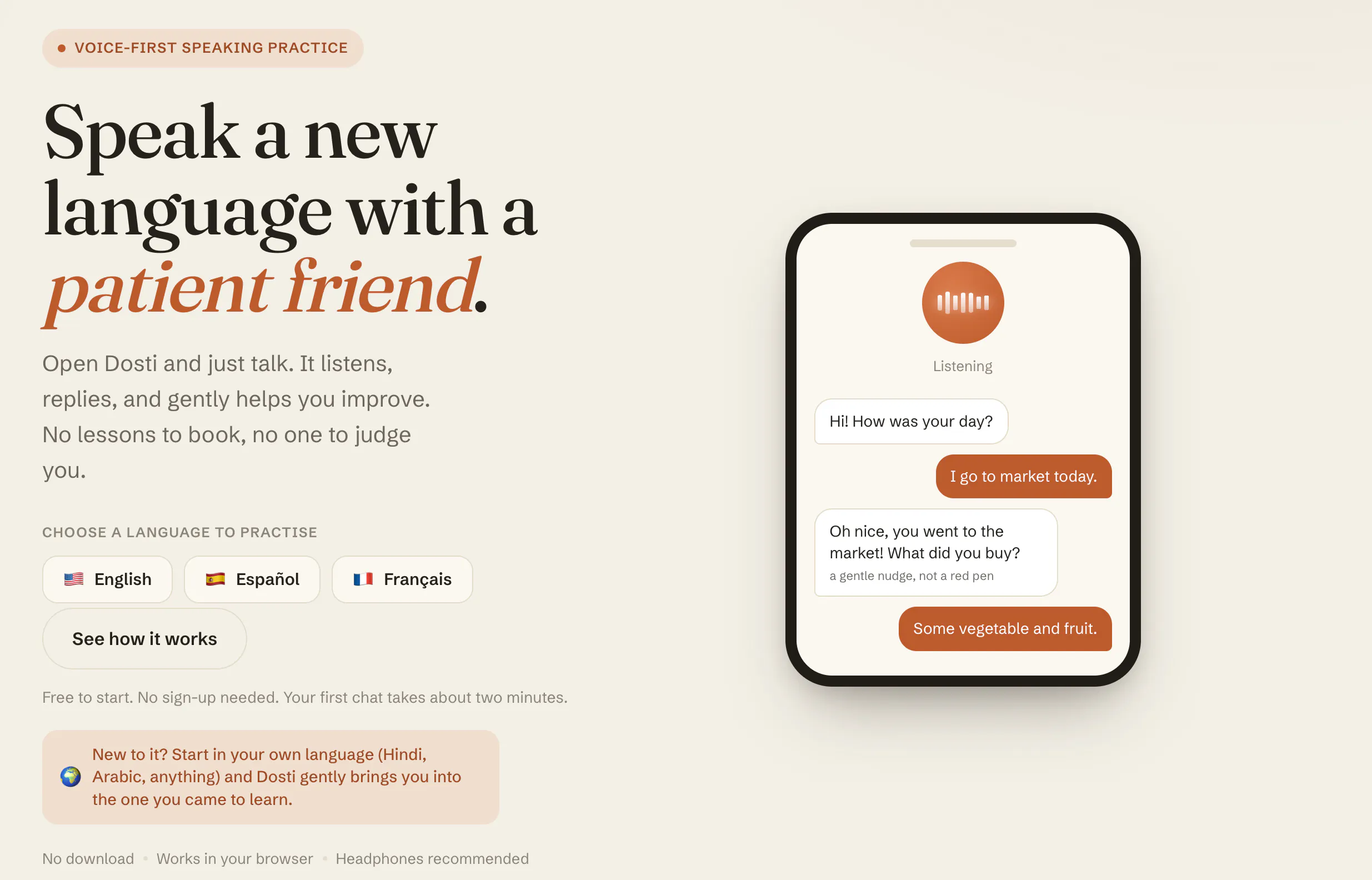Dosti Labs - Learn languages by speaking gallery image