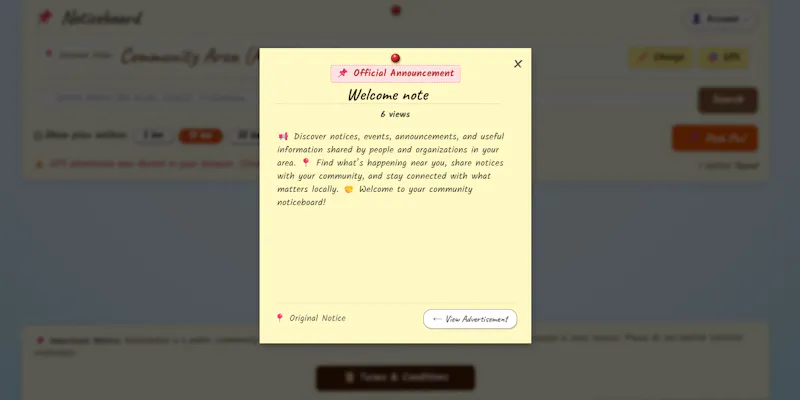 Noticeboard screenshot 2