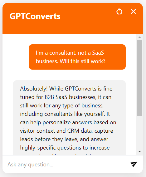 Média Gptconverts - Convertir les visiteurs du site Web avec un chatbot alimenté par le chatpt. 7