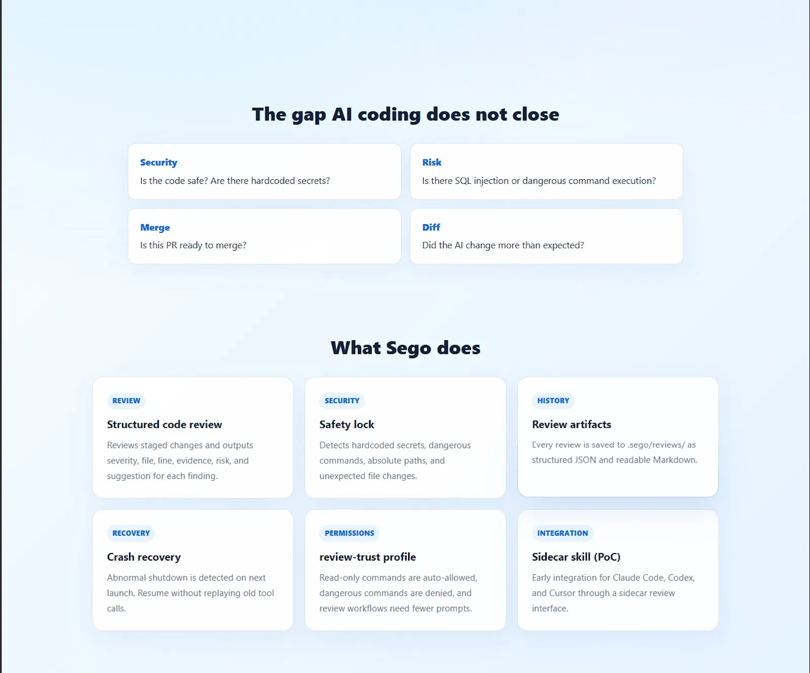 A safety review layer for AI code screenshot 2