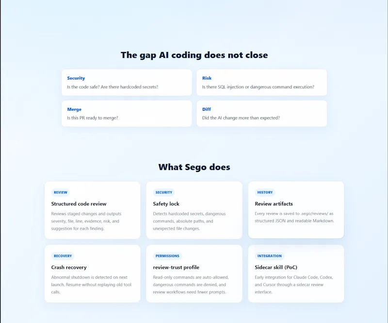 A safety review layer for AI code screenshot 2