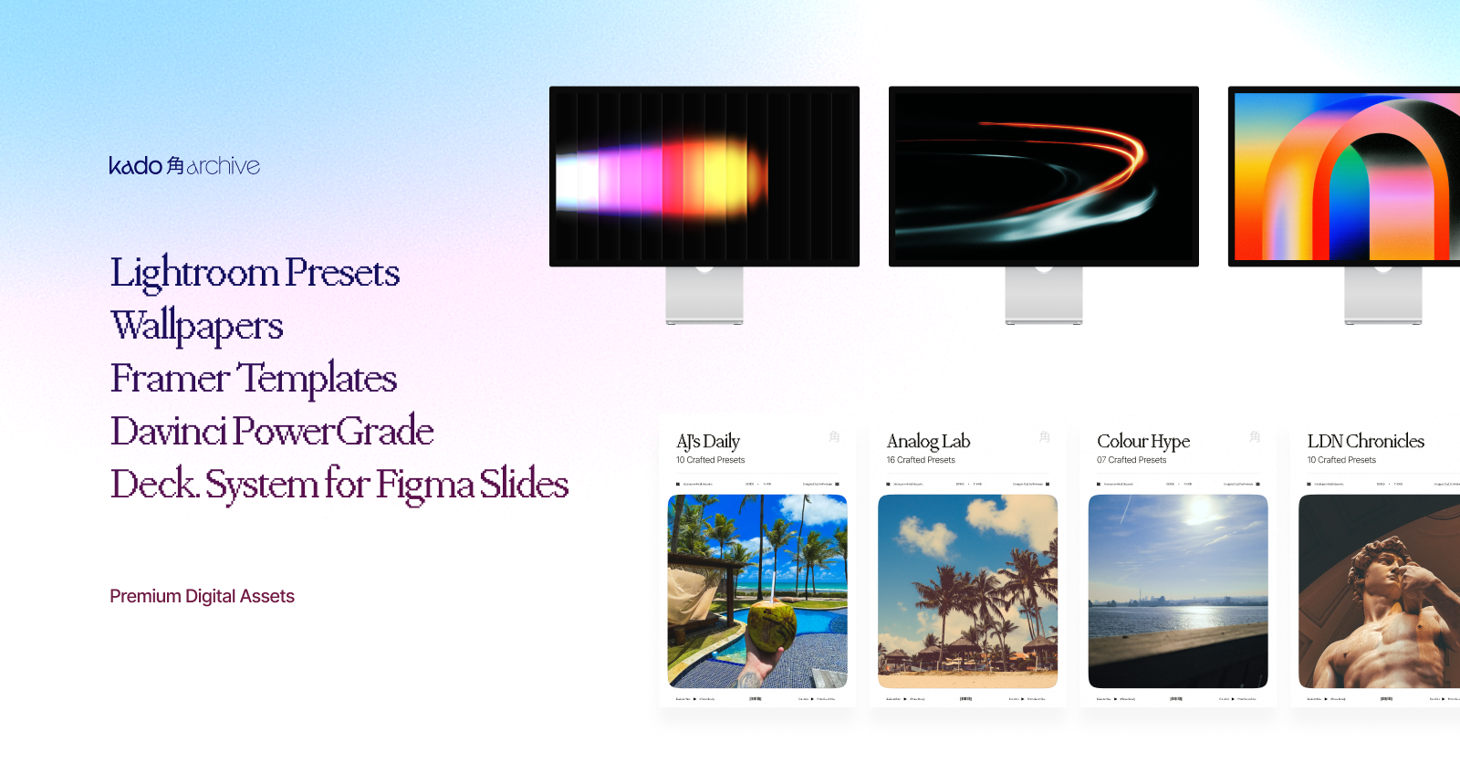 Kado.Archive / Premium Digital Assets - Main screenshot showing features and interface