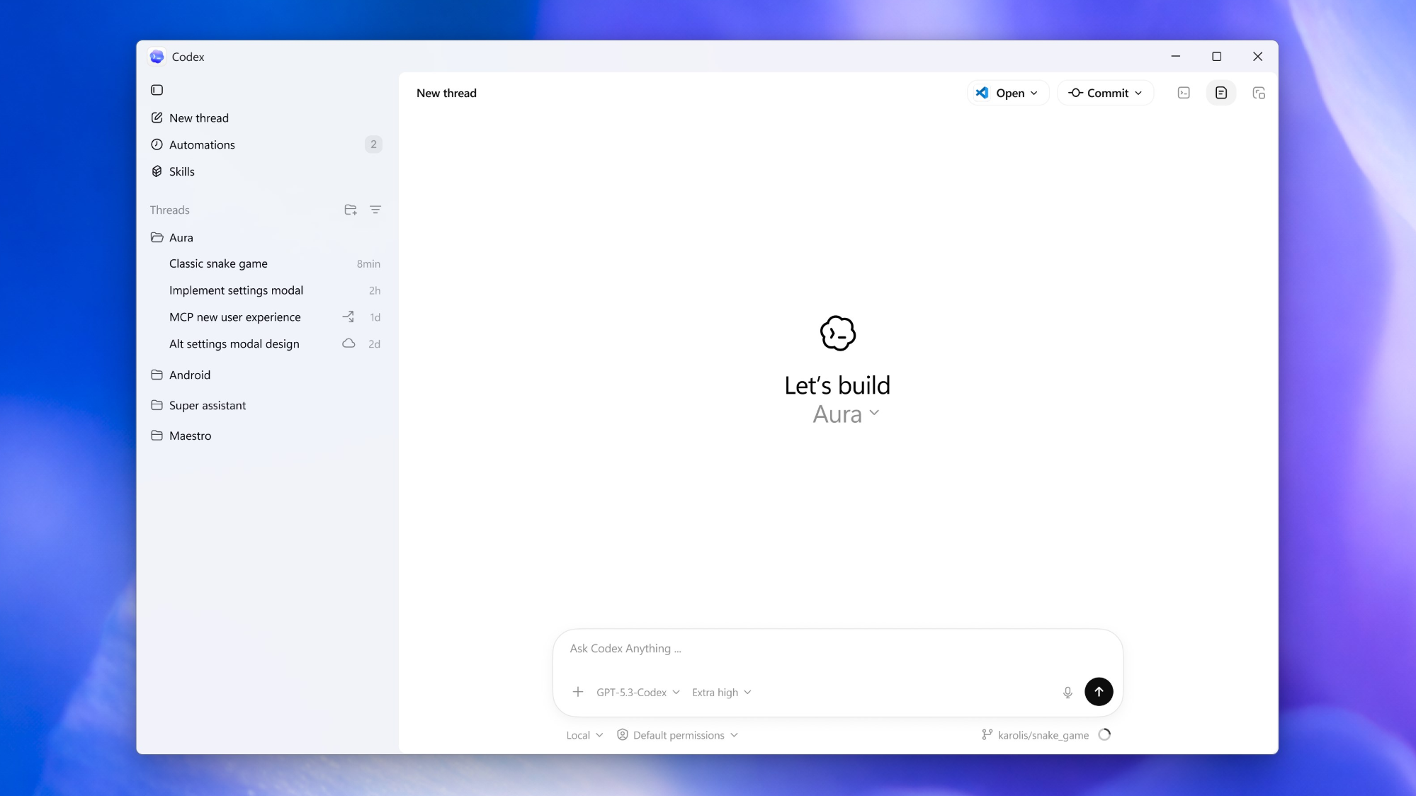 Codex app for Windows gallery image
