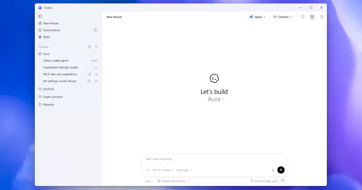 Codex app for Windows