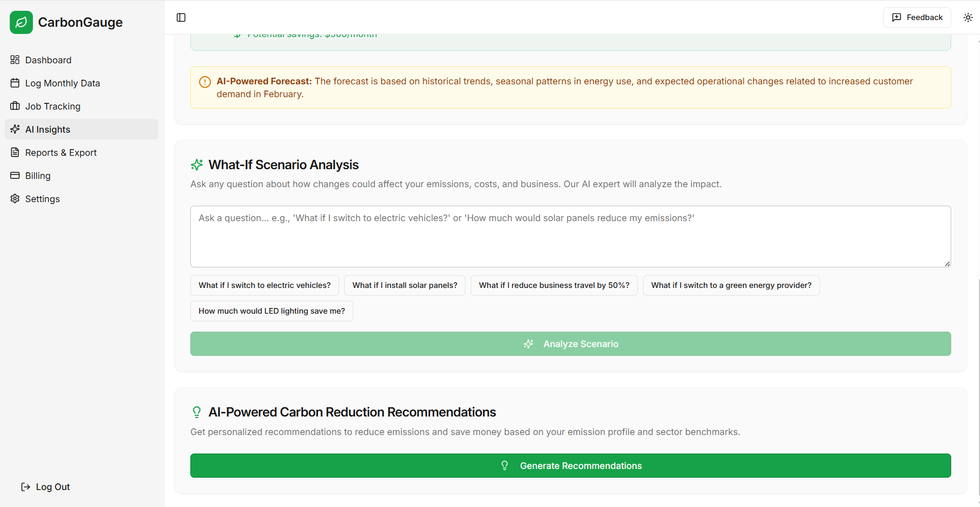 CarbonGauge - Screenshot 4 showing product features and functionality