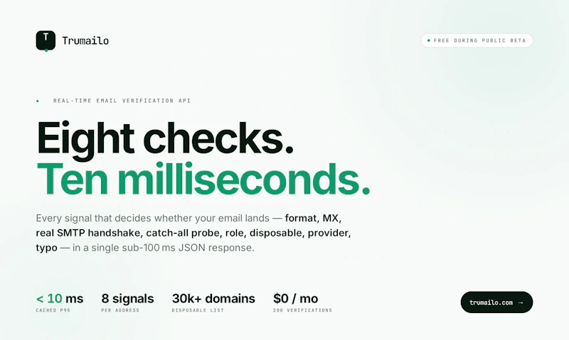 Trumailo - Realtime Email Verification screenshot 2
