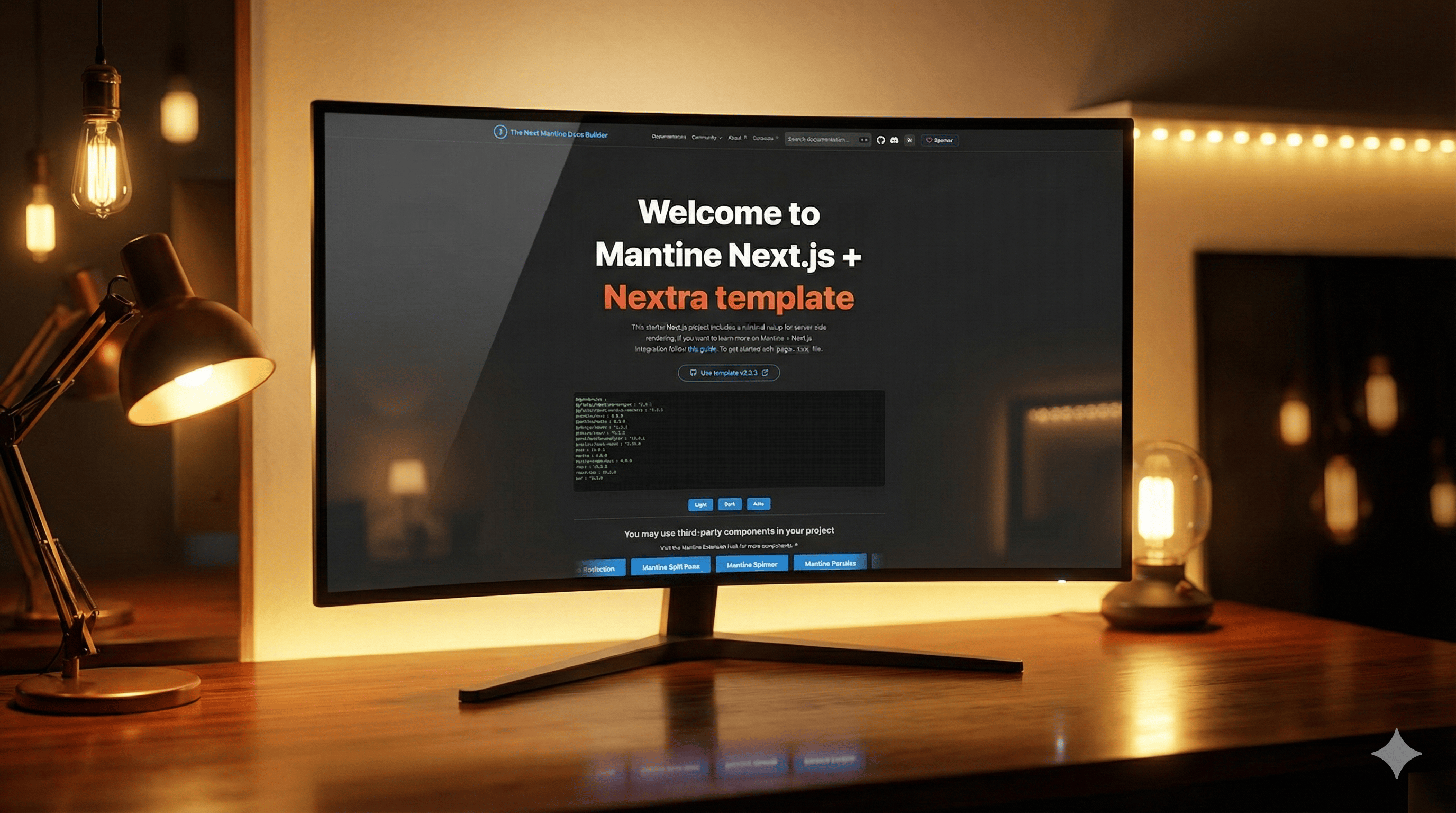 Mantine NextJS+Nextra Template gallery image