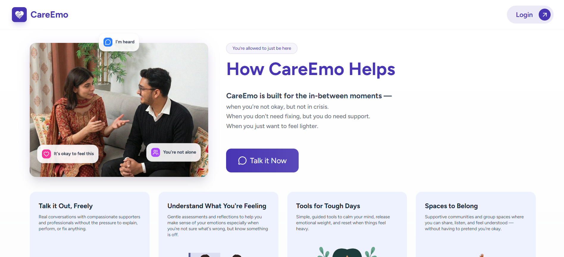 CareEmo - Screenshot 2 showing product features and functionality