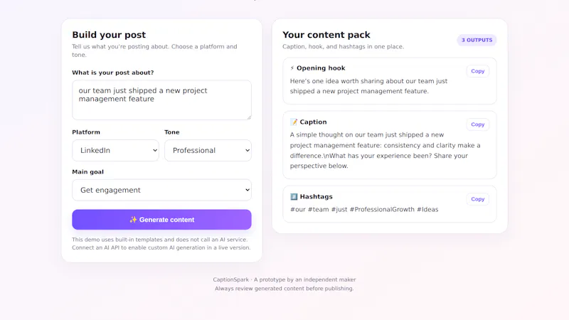 CaptionSpark screenshot 2