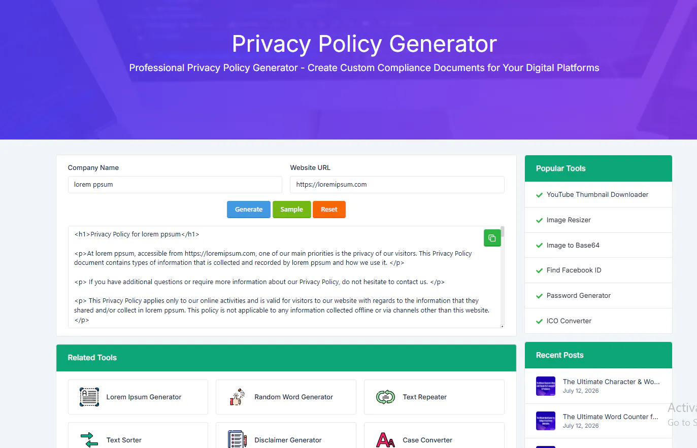 Privacy Policy Generator gallery image
