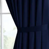 Navy Blackout Eyelet Curtains gallery image