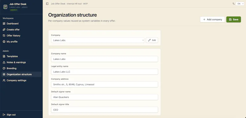 Job Offer Desk screenshot 2