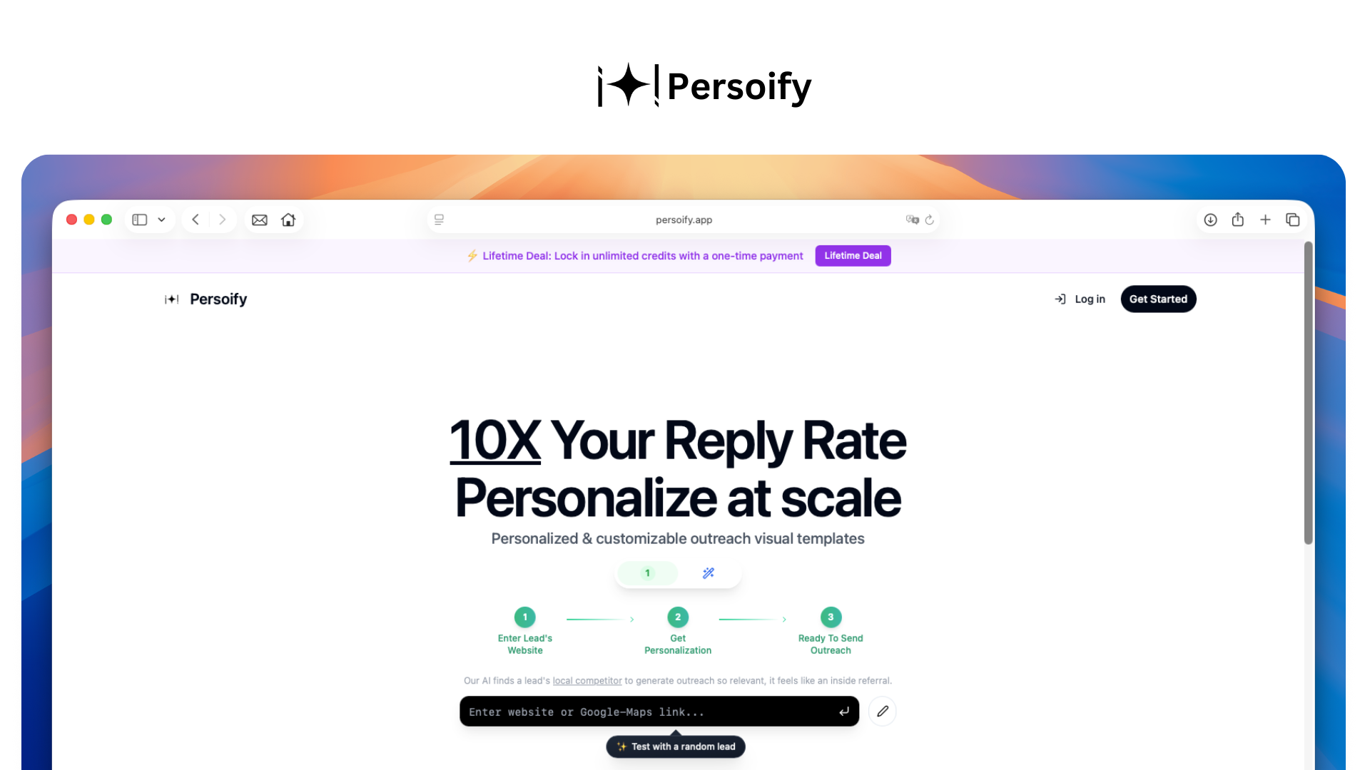 Persoify - Main screenshot showing features and interface