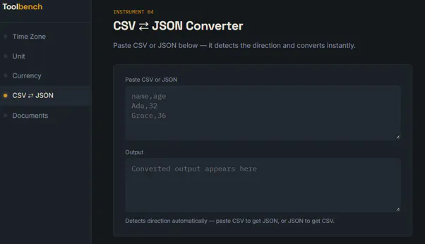 Toolbench — Converters 截图 2
