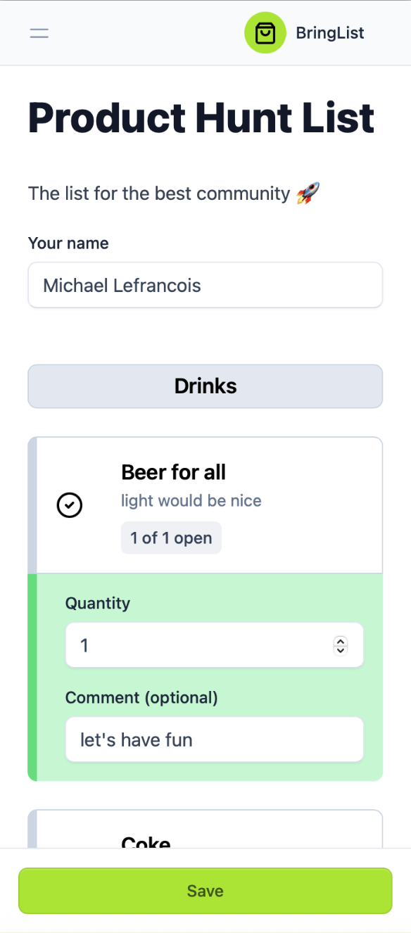 BringList - Your bring-along list planner media 3