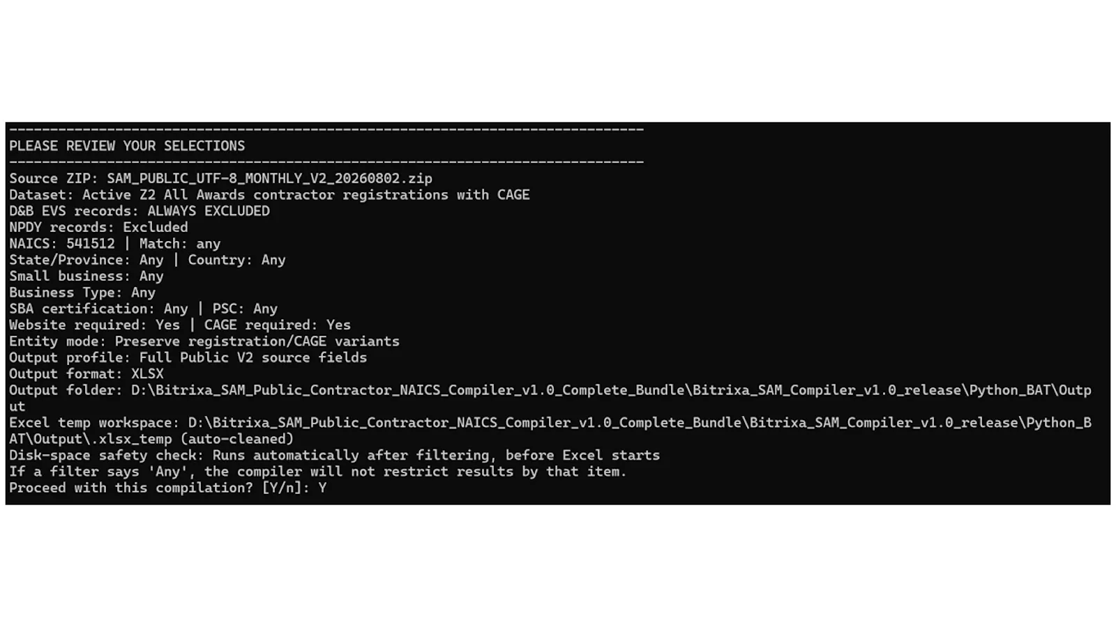 SAM.gov Contractor Database Compiler screenshot 8